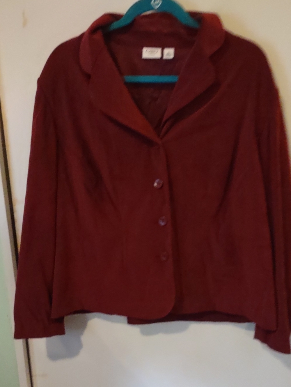 Women's Burgundy Button-Front Jacket